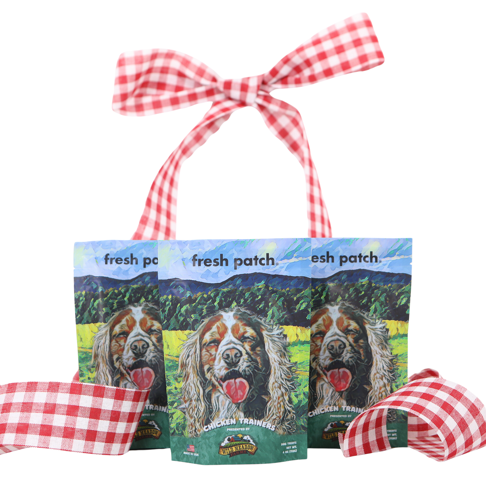 3-Pack Fresh Patch Chicken Training Jerkey Treats with Ribbon