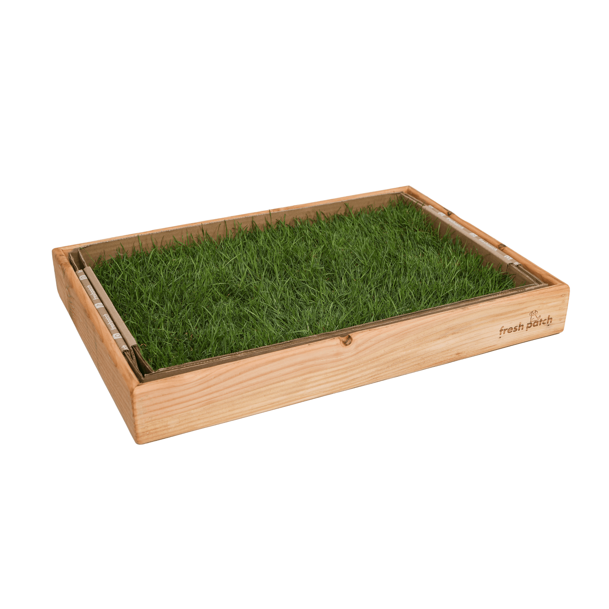 Dog Grass Patch with Light Pine Wood Sleeve